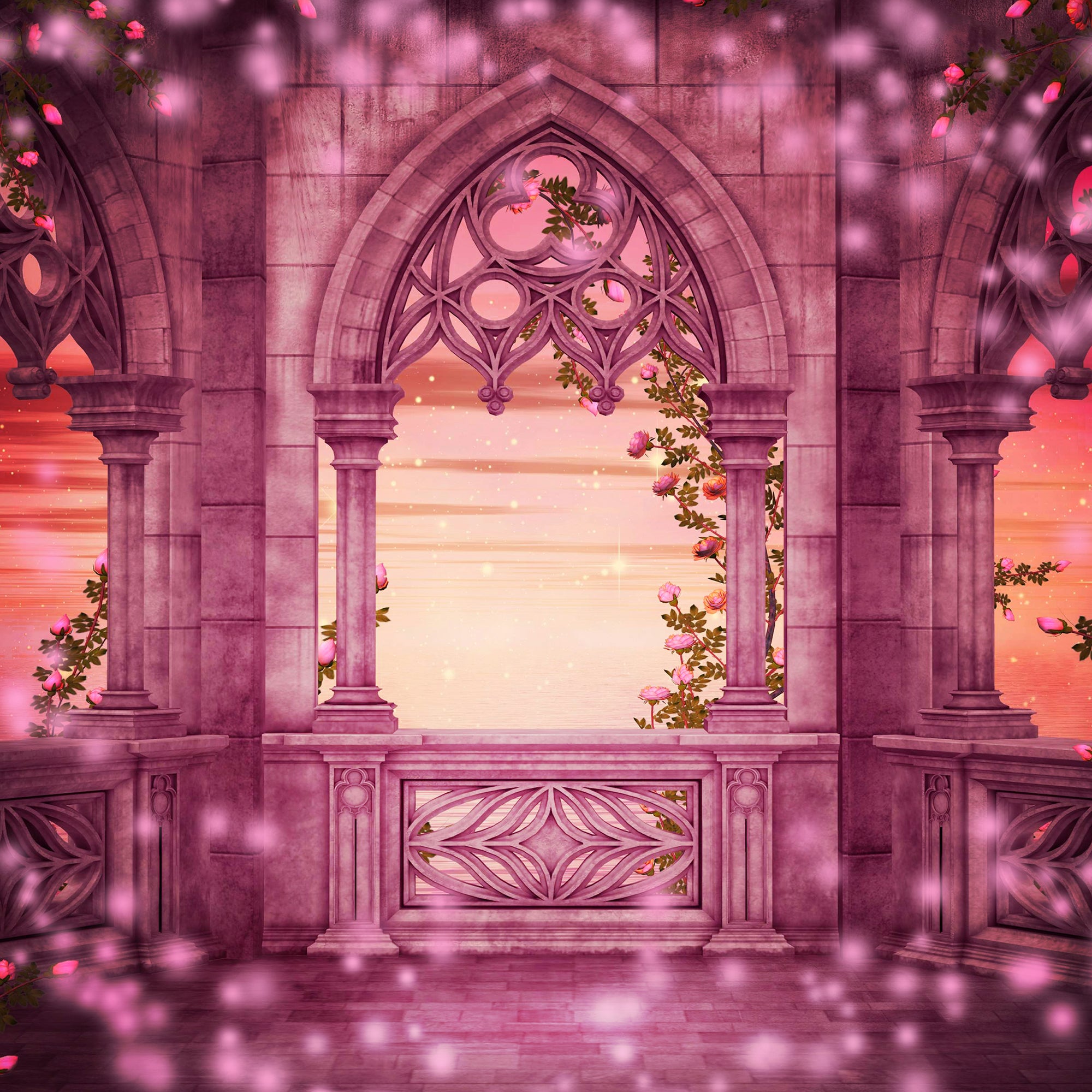 Princess Castle Balcony Backdrop