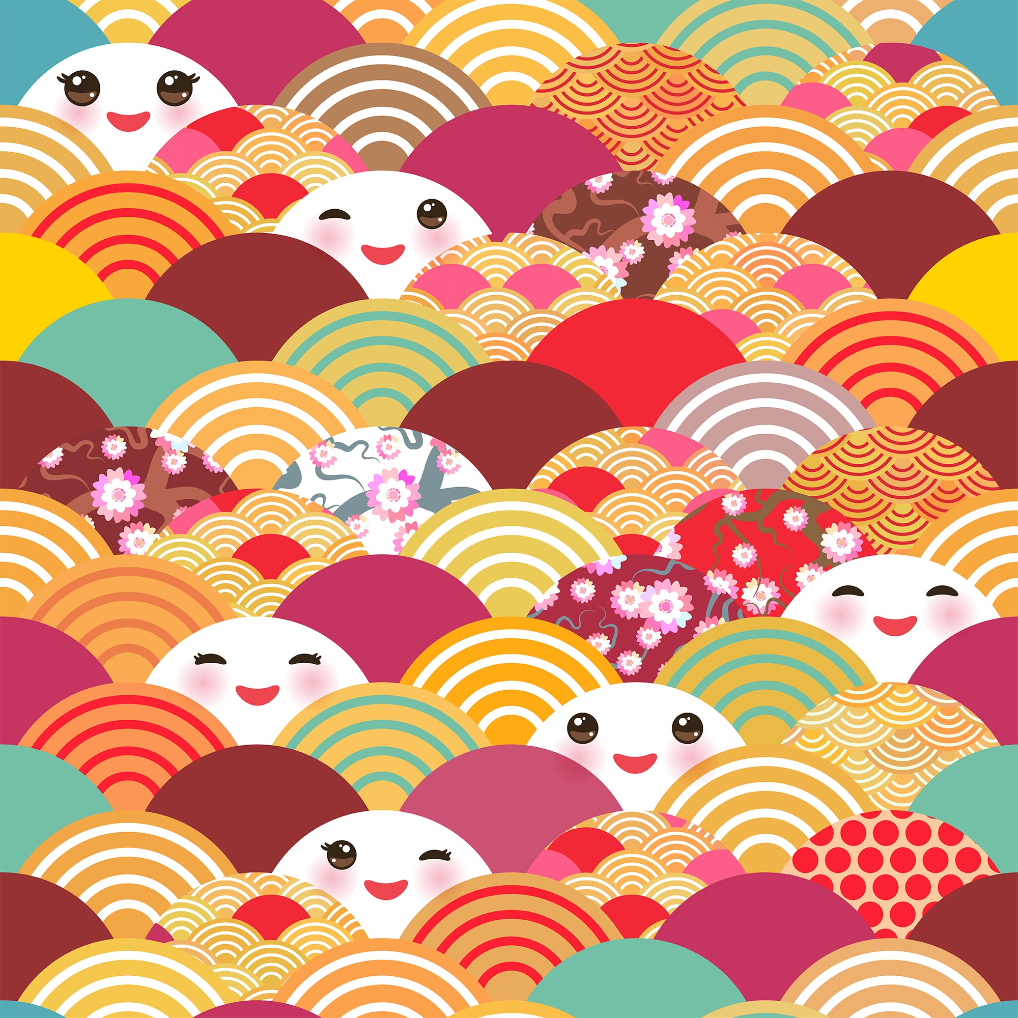 Japanese Kawaii Fan Backdrop