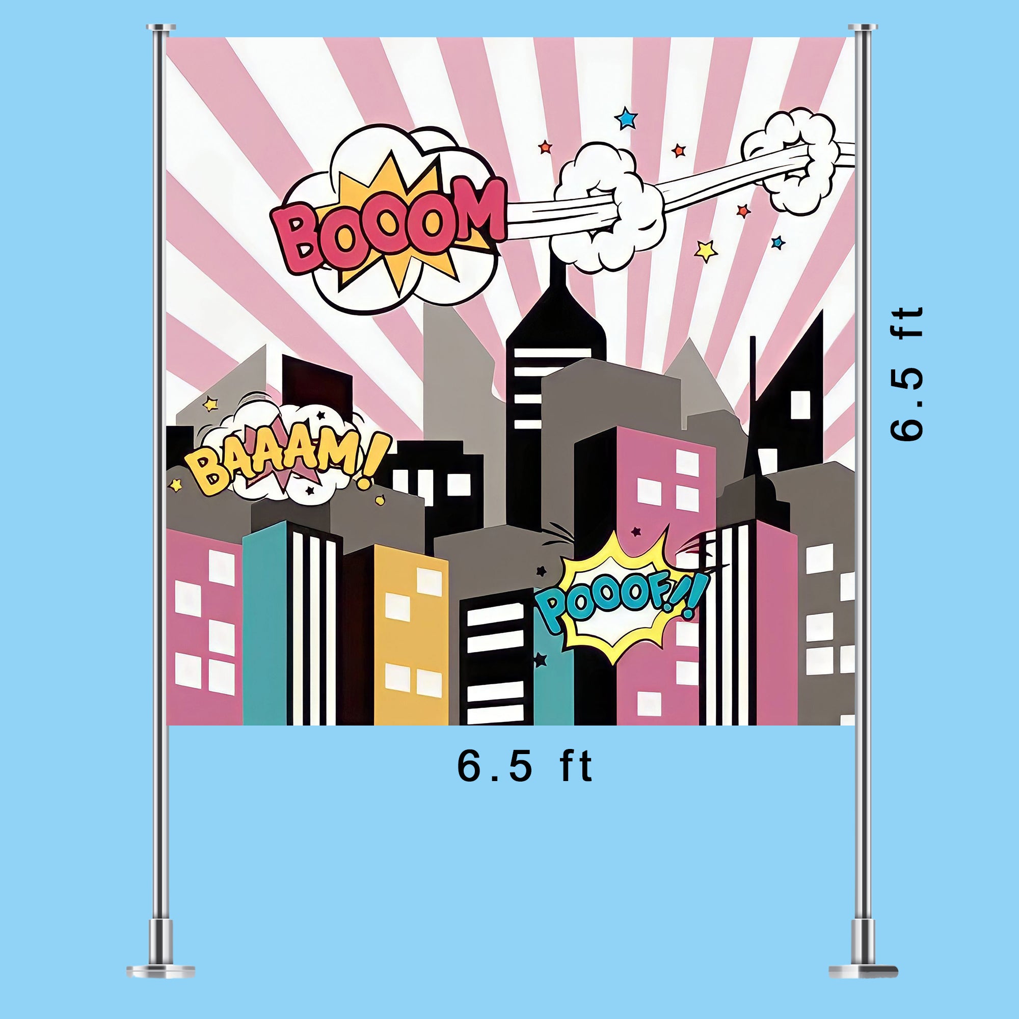 Pink Super Hero Backdrop