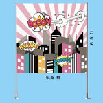 Pink Super Hero Backdrop
