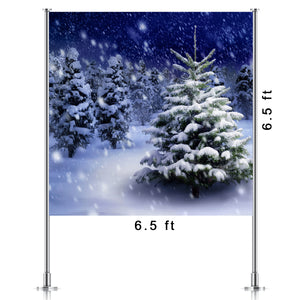 Snowy Christmas Tree Backdrop