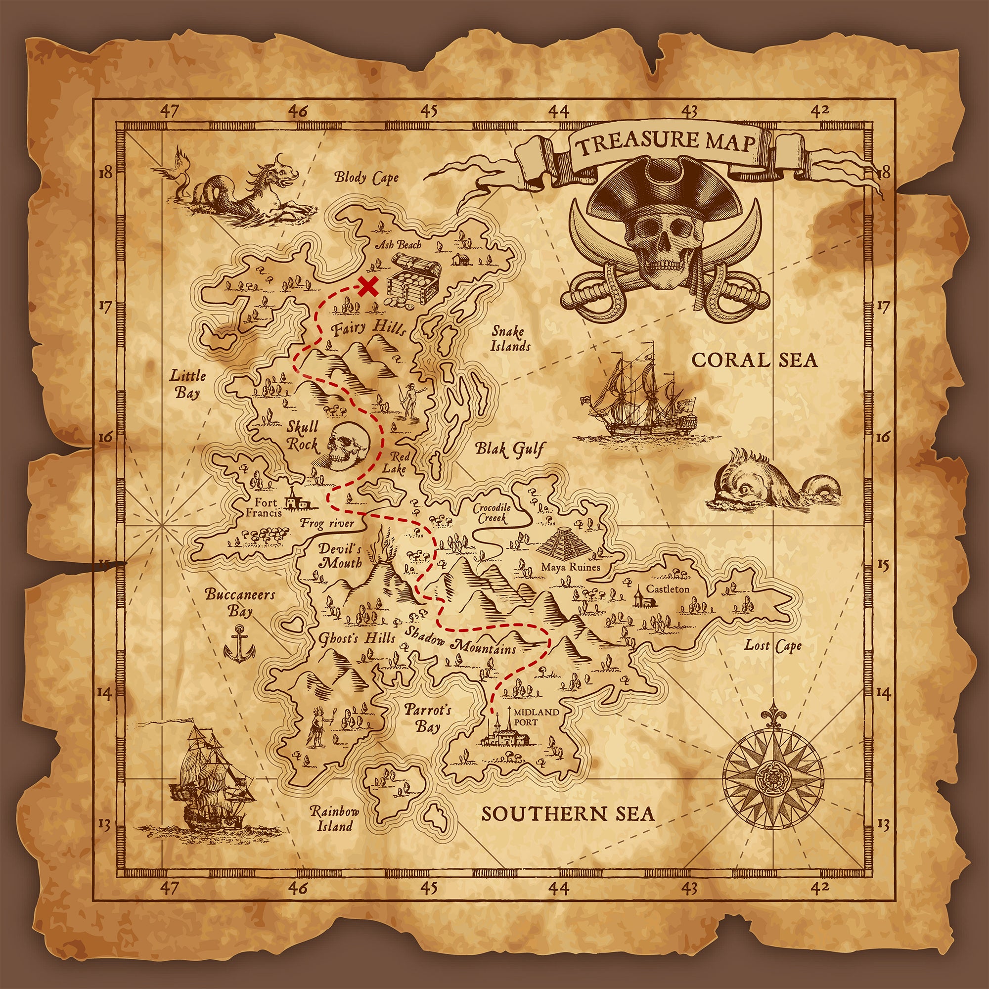Treasure Map Backdrop